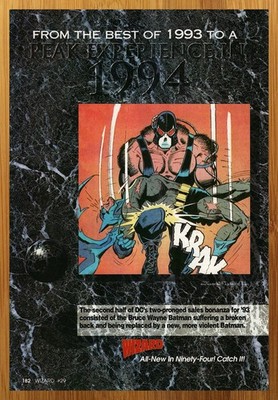 1993 DC Comics Batman Vintage Print Ad/Poster Knightfall Bane Promo Pop Art 90s