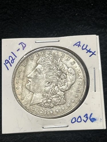 1921-D MORGAN SILVER DOLLAR AU++
