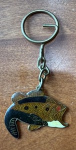 Large Mouth Bass Hard Enamel Key Chain Excellent Condition.
