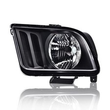 Headlights for Ford Mustang 2005 2009 Left Driver Clear Lens Black Housing Amber