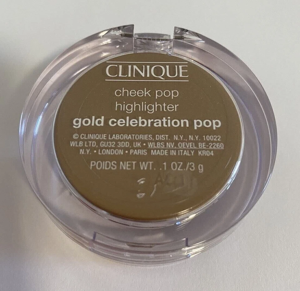 Clinique Cheek Pop Highlighter-Gold Celebration Pop Full Size 0.1 Oz, New - Image 3 of 3