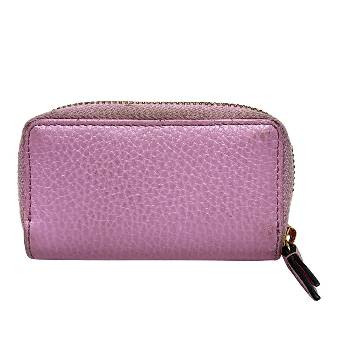 GUCCI Key Case Bosco GG Marmont Pink Round Zipper Leather Authentic thumbnail 17