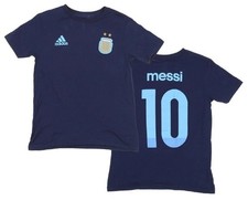 Lionel Messi Argentina #10 Adidas Navy Blue Performance Jersey Tee Shirt Men's L