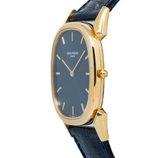 Patek Philippe Golden Ellipse 3738/119 w/Paper 18k YG Blue Dial Auto Men's 31mm 3
