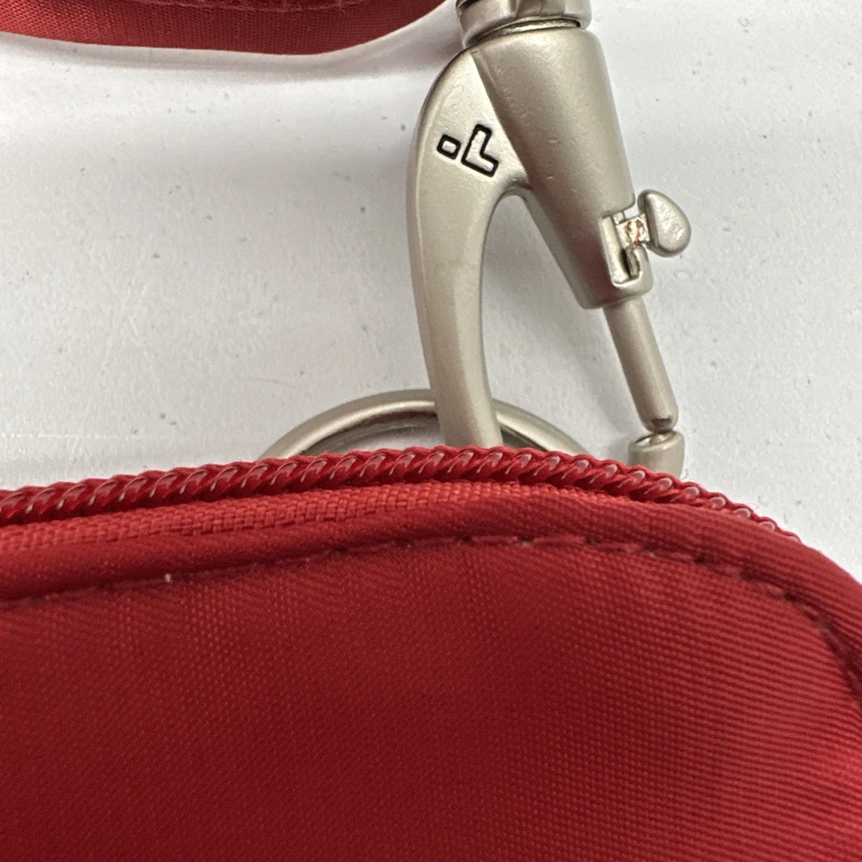 TRAVELON Anti-Theft RFID Red Crossbody Two Front Zippers One Back Pocket - Image 4 of 4