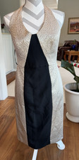 Black Halo Nicole Color Block Halter Evening Sheath Dress Cocktail Dress
