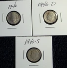 Roosevelt Dime lot  1946  P-D-S   90% Silver (Lot of 3)  (NR)
