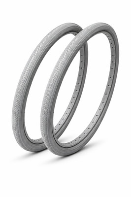 2x Rollstuhlreifen 24 x 1 3/8 (37-540) grau,Vollgummi pannensicher, Leichtlauf