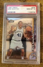 DIRK NOWITZKI 1998 Topps Finest Rookie RC Card #234 Graded PSA 10 GEM MINT HOF. rookie card picture