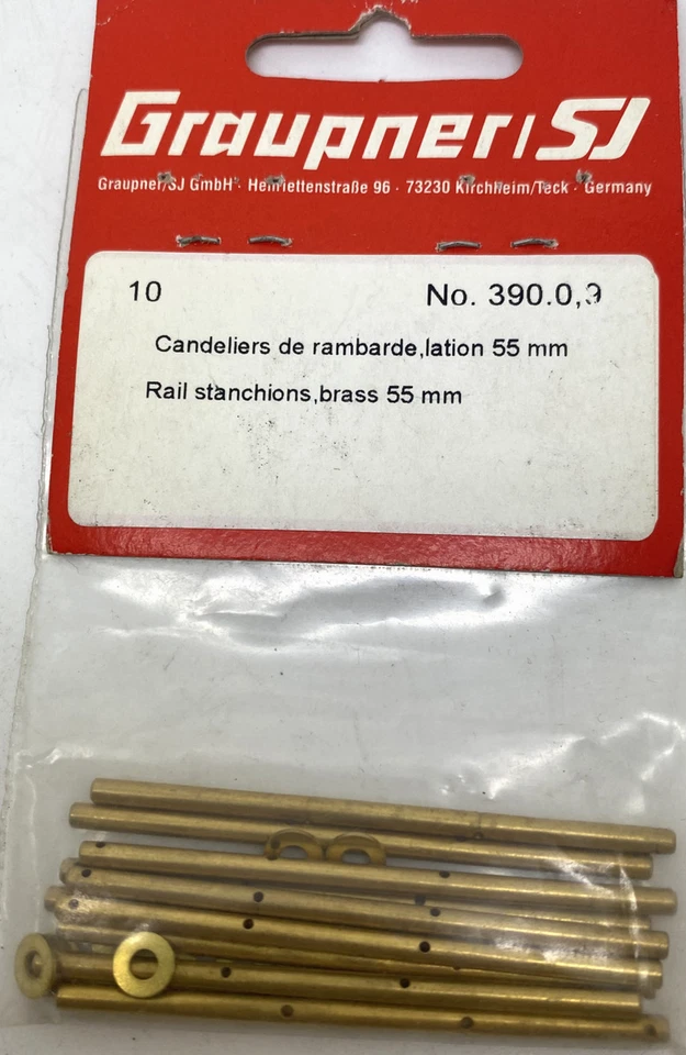 Candeliers de rambarde laiton 55mm 390.0,9 Graupner 10 pcs - Photo 1/1