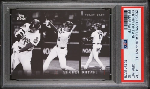 PSA 10 SHOHEI OHTANI FRAME RATE #FR-2 LA DODGERS MVP 2025 TOPPS BLACK & WHITE