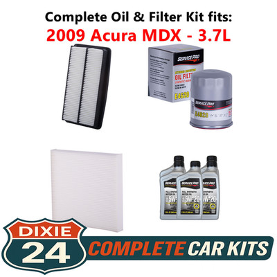 2009 Acura MDX 3.7L Complete Cabin, Air & Oil Filter Kit (5W-20)