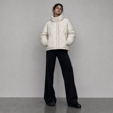 Women's Premium 90/10 Duck Down Short Puffer Jacket Hooded Quilted Padded Coat