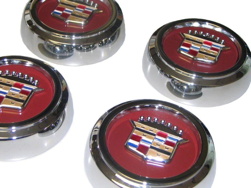 Juego de 4 tapas centrales de radios de rueda de alambre cromado para Cadillac 1977-1996 tracción trasera nuevo Foto 4 de 4