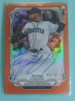 2019 Bowman Sterling Rookie Auto Orange BSRA-JS Justus Sheffield 69/75