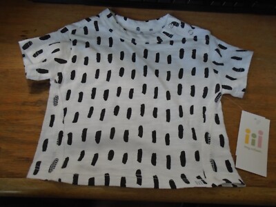TINY CITIZEN BUYBUYBABY White W/Black Spots Shirt OEKO-TEX Organic NB 24 Mos NWT