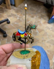 RON LEE Gold Carousel Horse Sculpture Figurine Carnival Circus 1983 Signed 6"