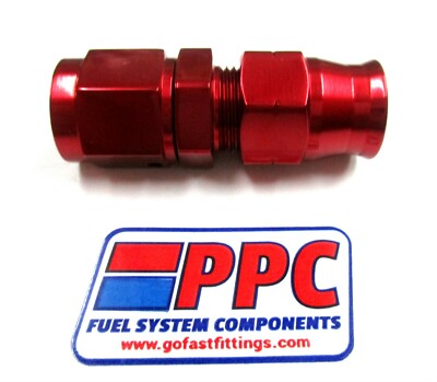 5/16'' hard line to -06 an female adapter w/ compression union show polish Red