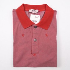 Roda Slim-Fit Short Sleeve Red and White Starfish Print Polo Shirt XL