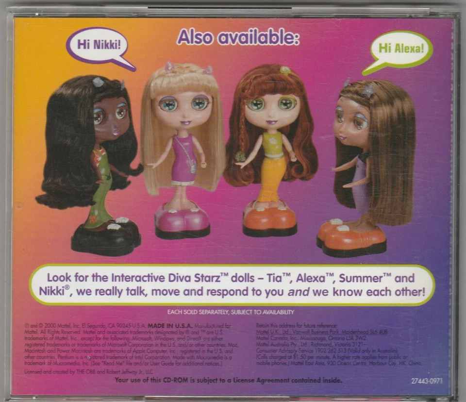 Diva Starz CD-Rom by Mattel Interactive WIN 95/98 & MAC ~ 2000 - Image 2 of 3