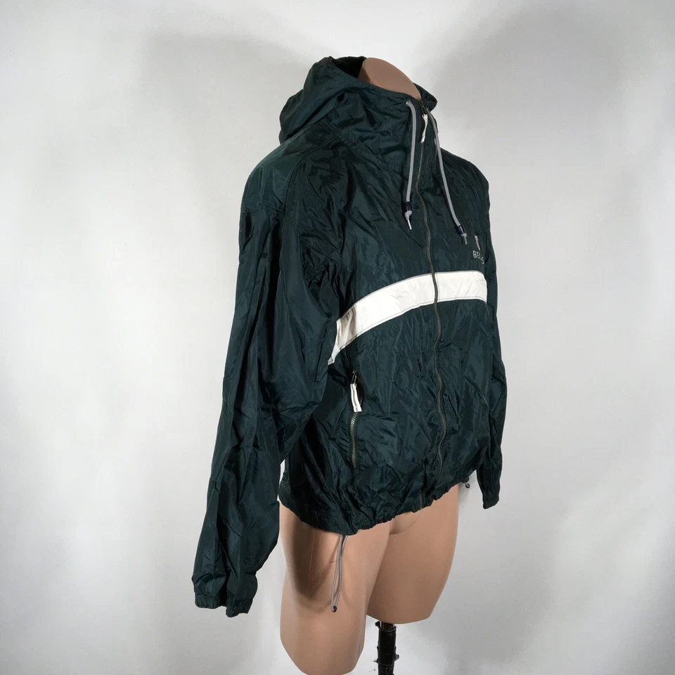 Chaqueta cortavientos Becks Beer verde/blanco forrada de malla cremallera completa con capucha. Hombre S Foto 4 de 4