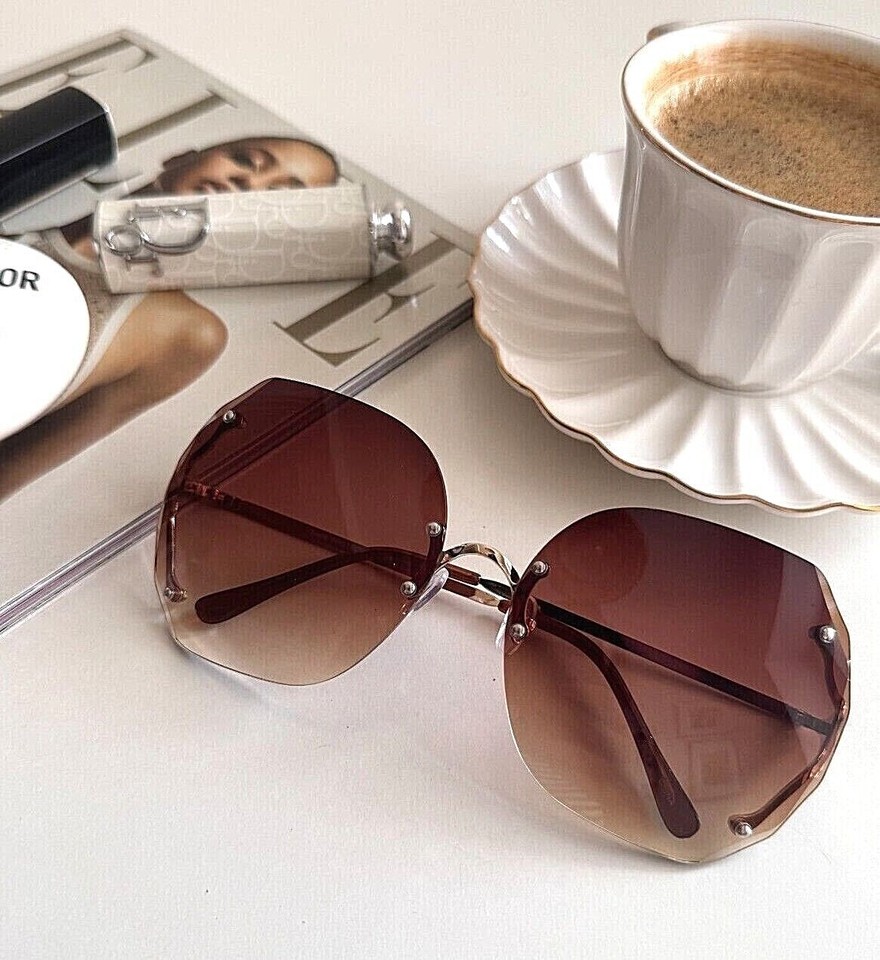 Occhiali Da Sole Fashion UV400 Occhiali Da Sole Donna OVERSIZE Senza Montatura &ndash; Lenti Sfumate SHADZ GAFAS, Protezione UV400 &ndash; Stile 90s Okkia Occhiali Sole