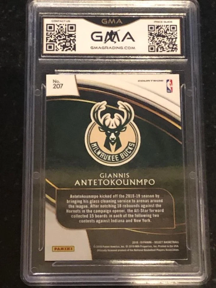 2018-19 Select Basketball Courtside SSP #207 Giannis Antetokounmpo Bucks GMA 9 P - Image 2 of 2