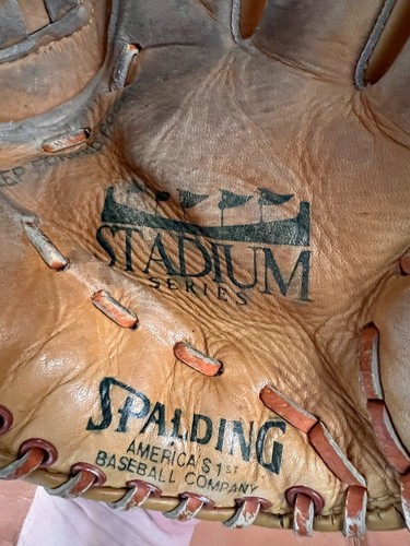 Vintage Spalding Leather Baseball Glove RHT 12" Mitt Stadium Series Frank Viola - Picture 8 of 9