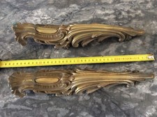 Lot de 2 Ornements anciens en Bronze  -   pièces d'angle pour meuble