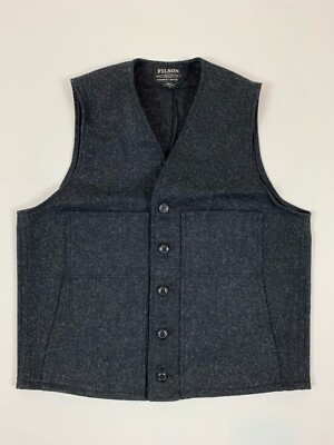 FILSON MACKINAW WOOL VEST CHARCOAL L NWT | eBay