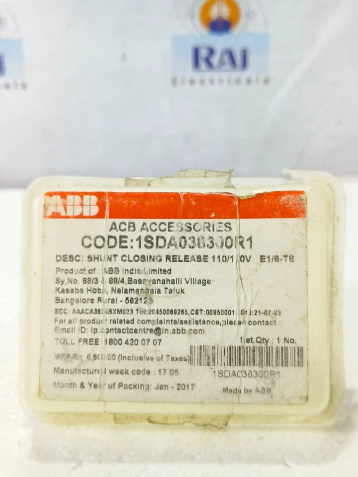 ABB SACE Spa YO-1SDA038290R1 YC-1SDA038300R1 110-120V BOBINA DE LIBERACIÓN DE CIERRE DE DERIVACIÓN Foto 4 de 4