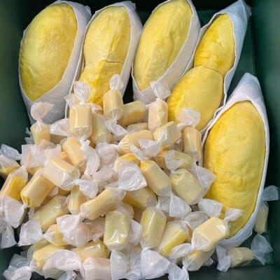 Monthong Durian Toffee Sweet Fragrant Amazing Fruit Candy Snack Party  250g.