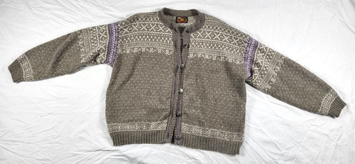 Alps Sweater Cardigan Women's XL Fair Isle Gray Button Wool Classic Cottagecore - Picture 2 of 11