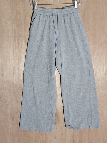 shein Jogginghose Damen Gr. 2 Baggy weites Bein Gummibund Kordelzug grau