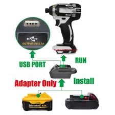 1x Adapter for DeWalt 20v & Milwaukee M18 Battery to for Makita 18v System Tool