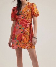 New Anthropologie FARM Rio Marbella Wrap Mini Dress Small NWT