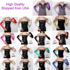 Extra Long Fingerless Over the Elbow Stretch Bridal Satin Color Gloves Opera