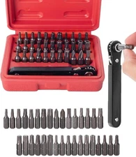 Ratchet Set, 34 pcs, 1/4-Inch Drive, Cr-V Steel, Security