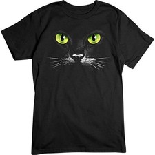 Cat Face Shirt, Kitty with Green Eyes, Striking, cat fancier gifts, Small - 5X