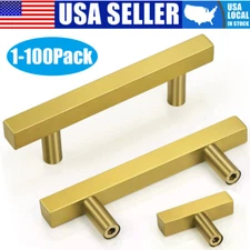 2" -10" Stainless Steel Kitchen Square Cabinet Handles Gold Drawer Pull Hardware