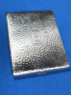 Vintage EVANS Cigarette Case 3 3/4'' x 2 7/8'' Working Properly! Monogram ''E M B''