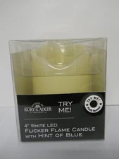 Kurt S. Adler 4-Inch Battery-Operated Flicker Flame White Candle Flame Resistant