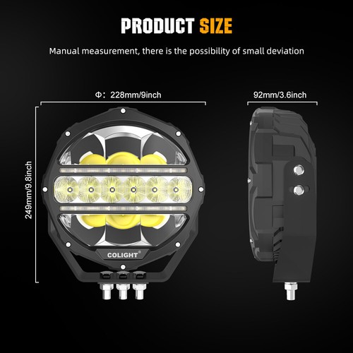 BraveWAY 9 inch LED Work Light Driving Fog Lamp Pods DRL 4X4 Truck Offroad SUV - Picture 3 of 12