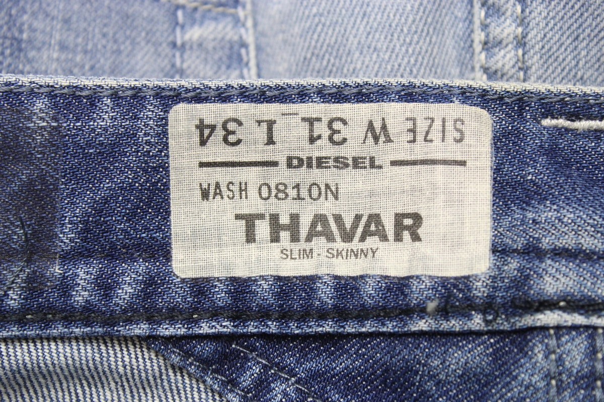 DIESEL Thavar Slim-Skinny 0810N Jeans Men's W31/L34 Ripped DIESEL Thavar Slim-Skinny 0810N Jeans Men's W31/L34 Ripped