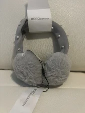 BCBG Ear Muffs For Women Fluffy Ear Muffs Soft Plush Light Grey NWT $28