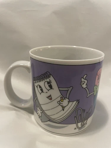 Vintage 1983 Teleflora Mug Anthropomorphic Office Supplies 80s Office Party