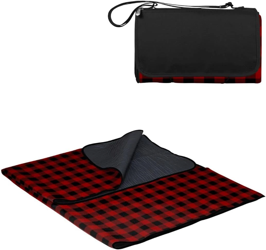 ONIVA a Picnic Time Brand Outdoor Picnic Blanket Tote Red Black