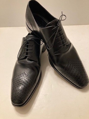 Black leather oxfords lace up shoes 