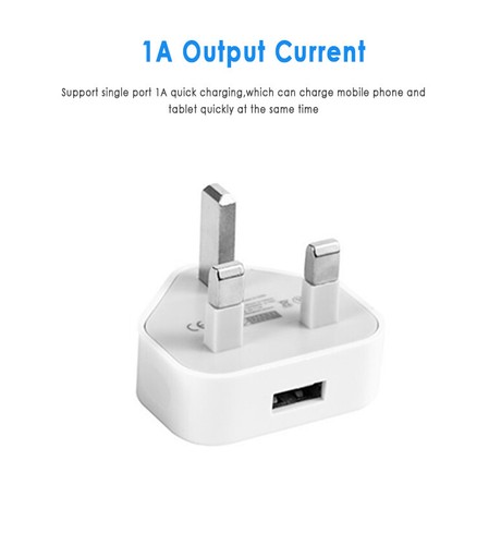 3Pins UK Plug Adapter Wall Charger with 1/2/3 USB Ports For Phones Tablet Travel - Picture 4 of 15