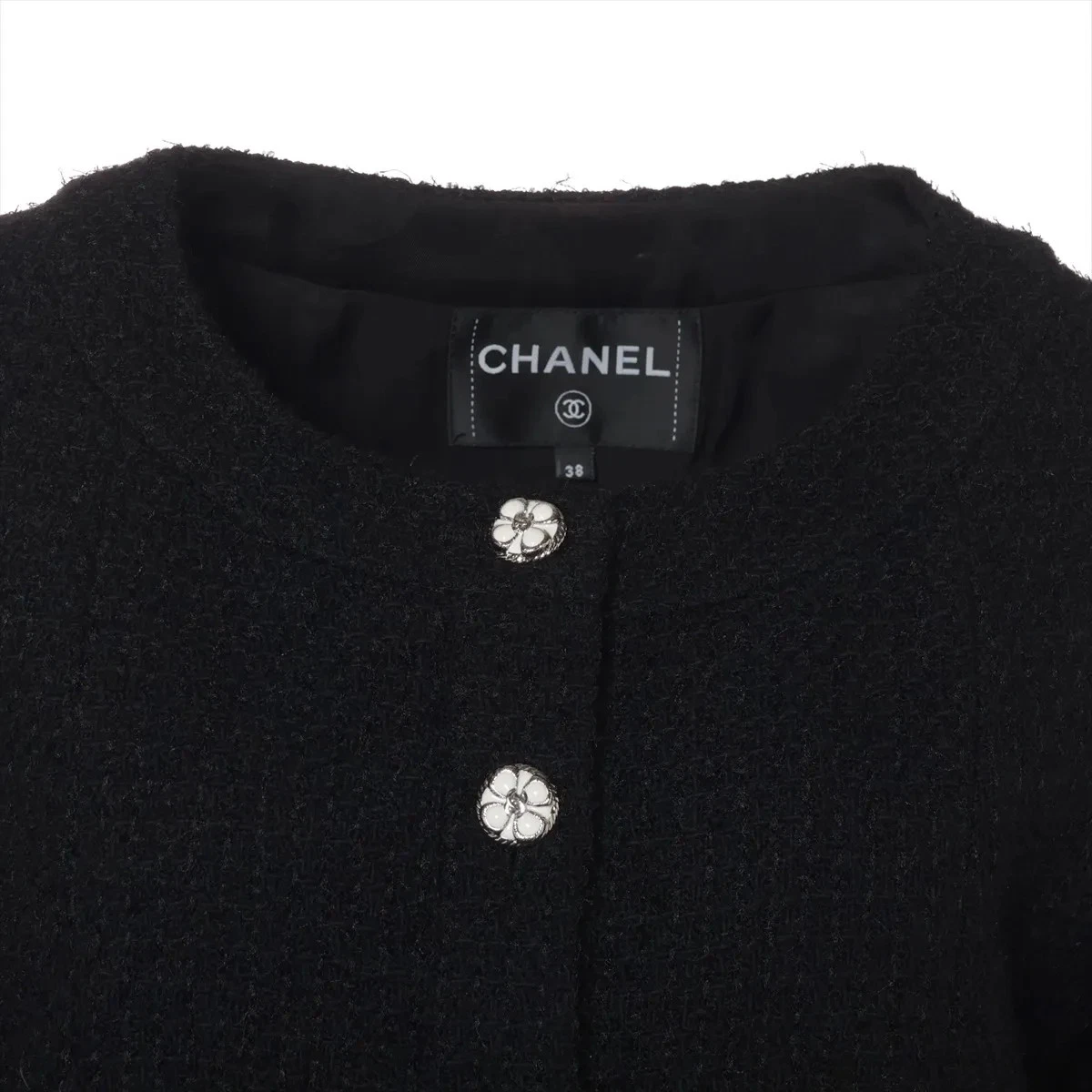Chanel 24 anni giacca lana senza colletto 38 donna nero P76730V19676